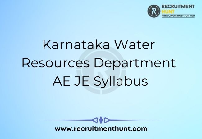 Karnataka Water Resources Department AE JE Syllabus