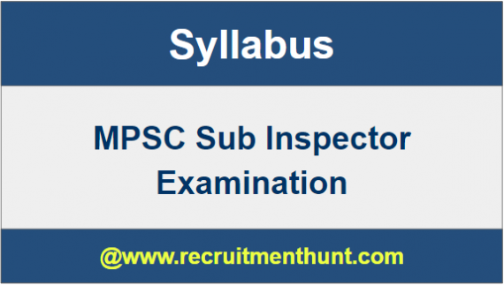MPSC Police SI Exam Syllabus 2019