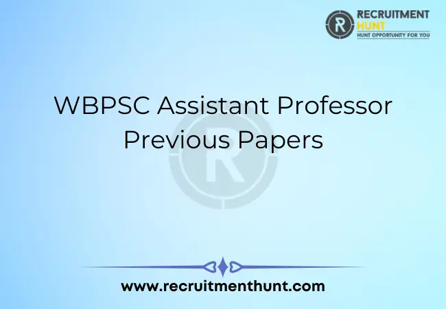 WBPSC Assistant Professor Previous Papers