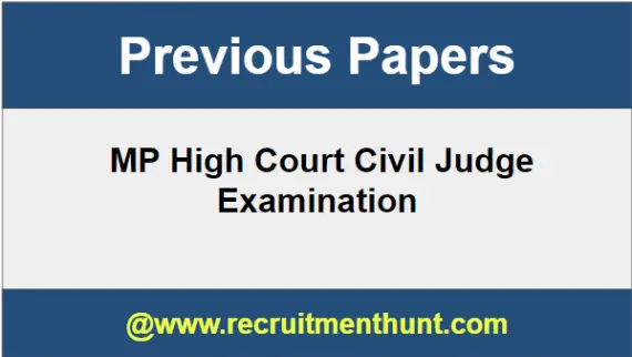 MP High Court Civil Judge Previous Papers