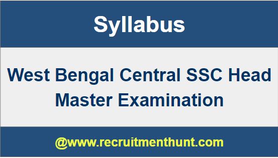 West Bengal Central SSC Head Master
