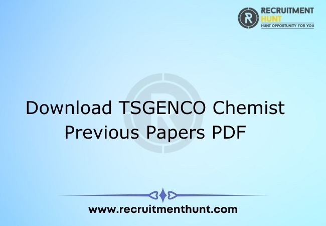 Download TSGENCO Chemist Previous Papers PDF