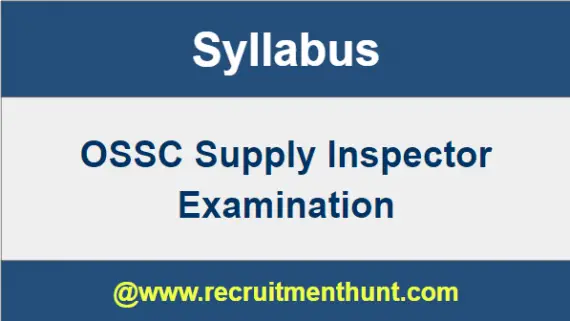 OSSC SI Supply Inspector Syllabus