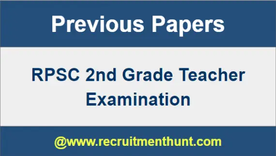 RPSC 2nd Grade Teacher Old Papers