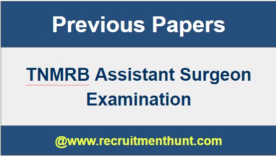 TNMRB Assistant Surgeon Previous Year Question Paper 2019