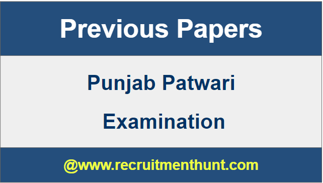 Punjab Patwari Previous Paper