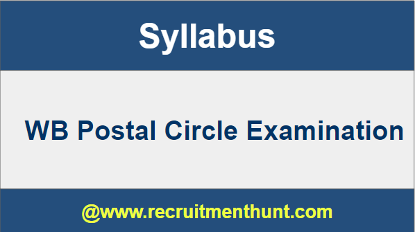WB Postal Circle 2019 Syllabus
