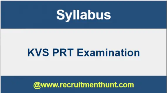 KVS PRT Syllabus and Exam Pattern 2019
