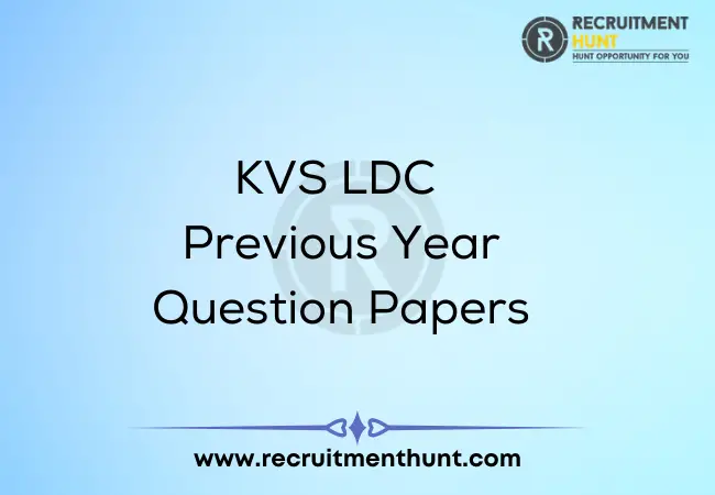 KVS LDC Previous Year Question Papers