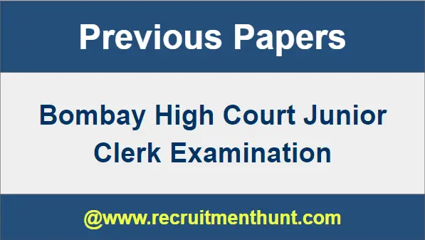 Bombay High Court Junior Clerk Previous Papers