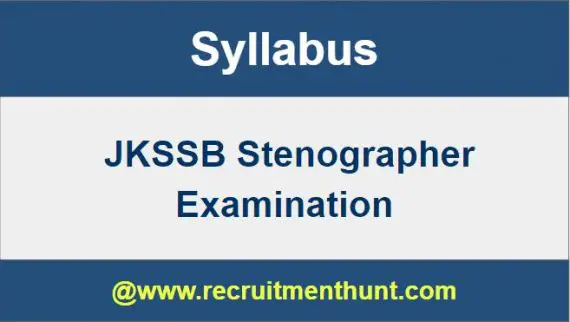 JKSSB Jr. Stenographer Syllabus