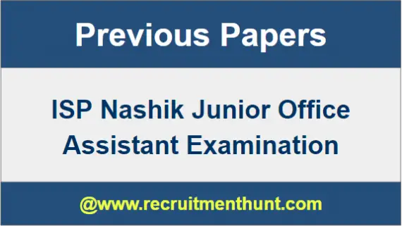 ISP Nashik JOE Previous Papers, exam pattern