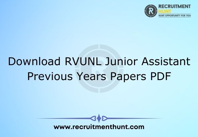 Download RVUNL Junior Assistant Previous Years Papers PDF