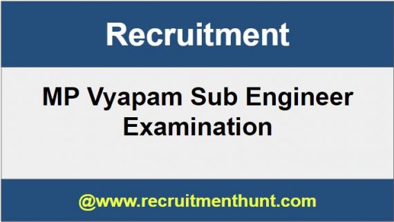 MP Vyapam Sub Engineer Recruitment