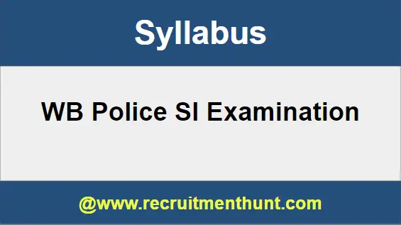 WB Police SI Syllabus