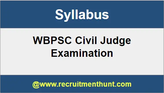 WBPSC Civil Judge Syllabus