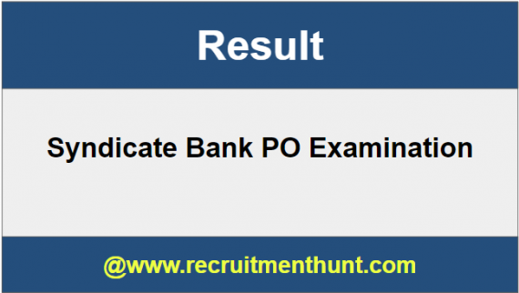 Syndicate Bank PO Result