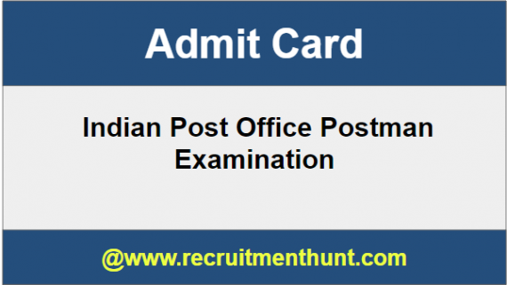 Indian Post Office Postman Admit Card