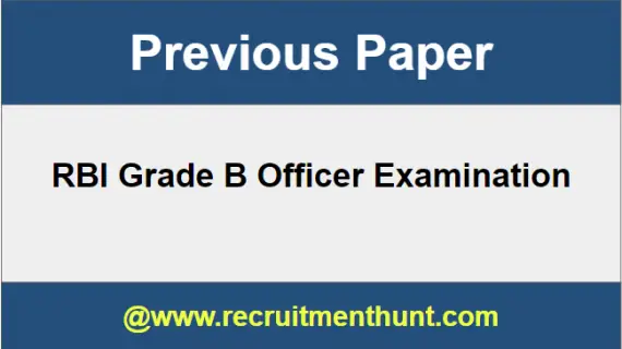 RBI Grade B Officer Previous Paper