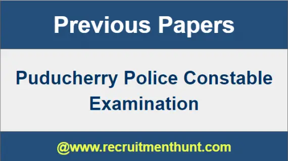 Puducherry Police Constable Previous Papers