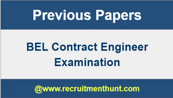 BEL Contract Engineer Previous Papers