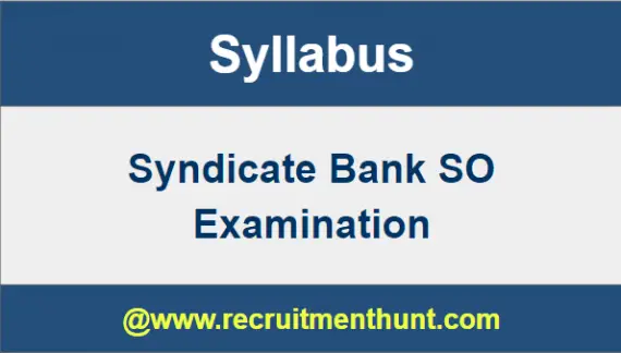 Syndicate Bank SO Syllabus 2019