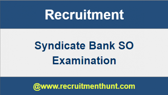 Syndicate Bank SO Recruitment 2019