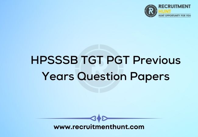 HPSSSB TGT PGT Previous Years Question Papers