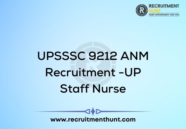 UPSSSC 9212 ANM Recruitment