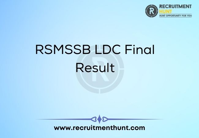 RSMSSB LDC Final Result