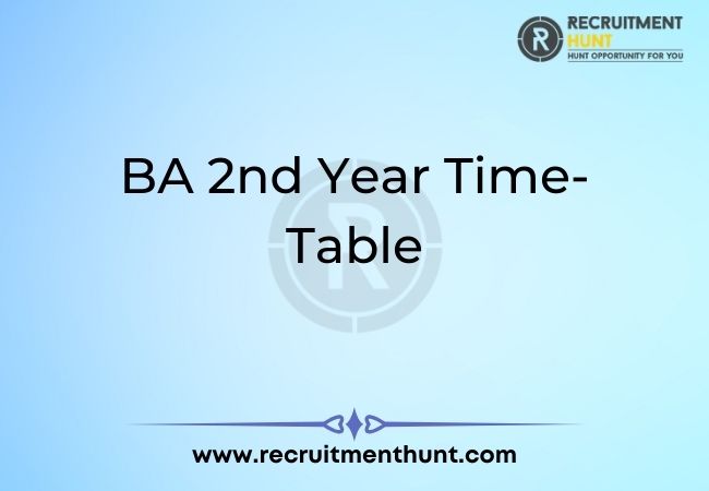 BA 2nd Year Time-Table