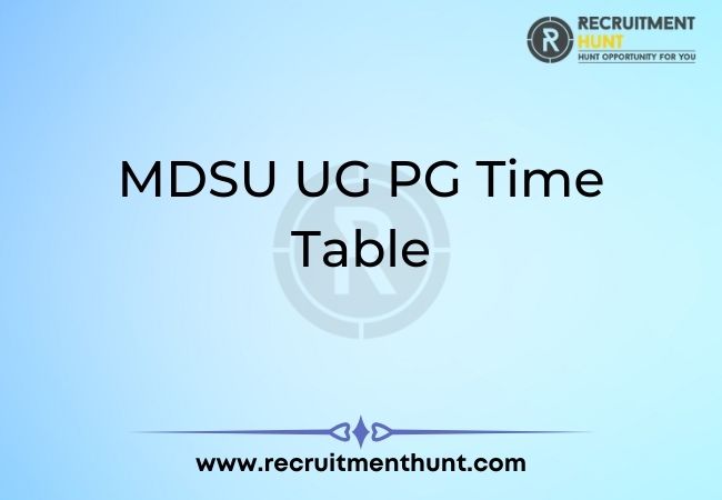 MDSU UG PG Time Table