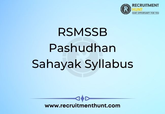 RSMSSB Pashudhan Sahayak Syllabus